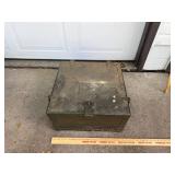 Vintage Metal Tool Box with Assorted Hand Tools