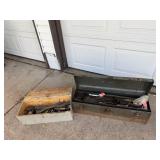 Lot of Vintage Metal Toolboxes with Assorted Hand Tools
