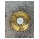 Antique Brass Pocket Watch Styled Wall Clock with Decorative Face