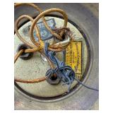 Vintage Hanging Triple Pendant Light with White Ceramic Shades