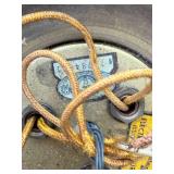 Vintage Hanging Triple Pendant Light with White Ceramic Shades