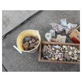 Assorted Collection of Decorative Rocks, Stones, and Minerals