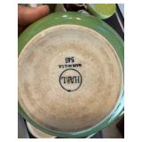 Vintage Pottery and Stoneware Dishware Collection including Mugs, Bowls, and Serving Pieces