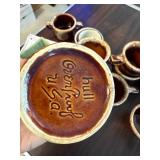 Vintage Pottery and Stoneware Dishware Collection including Mugs, Bowls, and Serving Pieces