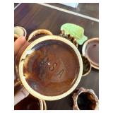 Vintage Pottery and Stoneware Dishware Collection including Mugs, Bowls, and Serving Pieces