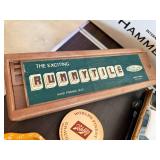 Vintage Tin Trucks, Rummy Tile Game, and Collectibles Assortment