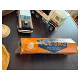Vintage Tin Trucks, Rummy Tile Game, and Collectibles Assortment