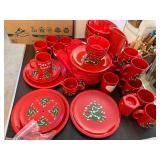 Holiday Christmas Tree Ceramic Dinnerware and Mug Set