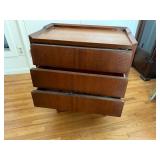 Mid-Century Modern 3-Drawer Wood Nightstand