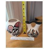 Pair of Jemez Pueblo Pottery Vessels by Lawrence (L) Toya and Ruby