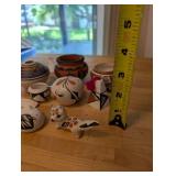Collection of 7 Native American Miniature Pottery and Figurines, Acoma Pueblo, Robert Tenorio & P. Jim