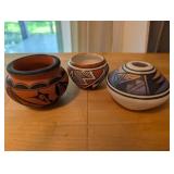 Collection of 7 Native American Miniature Pottery and Figurines, Acoma Pueblo, Robert Tenorio & P. Jim