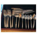 Vintage Silver-Plated Flatware Set in Wooden Presentation Box