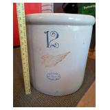 Red Wing 12 Gallon Stoneware Crock with Wing Mark