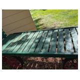 Vintage Wooden Farm Wagon with Red Iron Wheels