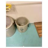 Western Stoneware 5 Gallon Crock with Maple Leaf Design