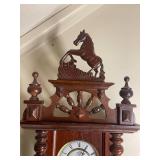 Vintage The Time Mfg. Co. Wall Clock with Horse Topper