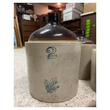 Collection of 5 Antique Stoneware Whiskey Jugs Including Western Stoneware