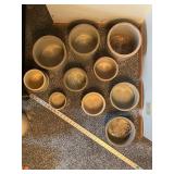 Collection of 10 Vintage Stoneware Crocks Assorted Sizes