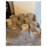 Collection of 10 Vintage Stoneware Crocks Assorted Sizes