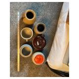 Collection of 6 Vintage Stoneware Crock Jars and Pots