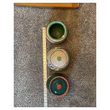 Set of 3 Hand-Painted Ceramic Canisters with Floral Designs