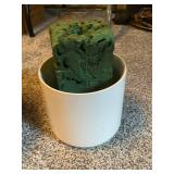 Set of 2 Decorative Bowls Floral Stoneware and Planter Pot