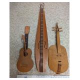 Set of 3 Vintage Folk Stringed Instruments