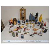 Set of Nautical Figurines and Model Boats Maritime Decor Collection