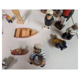Set of Nautical Figurines and Model Boats Maritime Decor Collection