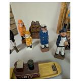 Set of Nautical Figurines and Model Boats Maritime Decor Collection