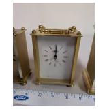 Set of 3 Brass Mantel Clocks Assorted Styles