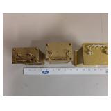 Set of 3 Brass Mantel Clocks Assorted Styles