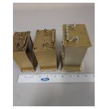 Set of 3 Brass Mantel Clocks Assorted Styles