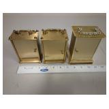 Set of 3 Brass Mantel Clocks Assorted Styles