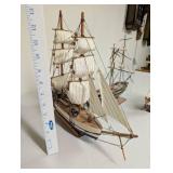 Set of 3 Vintage Wooden Ship Models Including Topaz Brig 1807 by Piel Craftsmen