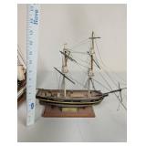 Set of 3 Vintage Wooden Ship Models Including Topaz Brig 1807 by Piel Craftsmen