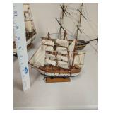 Set of 3 Vintage Wooden Ship Models Including Topaz Brig 1807 by Piel Craftsmen