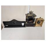 Set of 3 Vintage-Style Decorative Clocks Including Cafe de Paris Sign