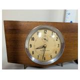 Pair of Vintage Wood Mantel Alarm Clocks Westclox and Sessions