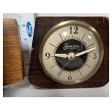 Pair of Vintage Wood Mantel Alarm Clocks Westclox and Sessions