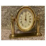Set of 3 Brass Tabletop Clocks Howard Miller Linden Quartz