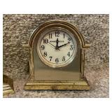 Set of 3 Brass Tabletop Clocks Howard Miller Linden Quartz