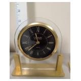 Set of 3 Vintage Quartz Desk Clocks with Gold Tone Accents
