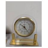 Set of 3 Vintage Quartz Desk Clocks with Gold Tone Accents