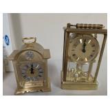Set of 4 Vintage Brass Mantel Clocks Assorted Styles