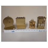 Set of 4 Vintage Brass Mantel Clocks Assorted Styles