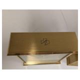 Set of 2 Vintage Desk Clocks Hampton & Portsmouth Brass and Glass