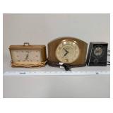 Collection of 3 Vintage Electric Mantle and Desk Clocks