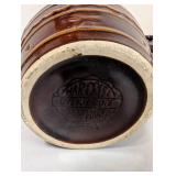 Set of 3 Vintage Brown Stoneware Bean Pots with Lids